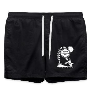 Joyeuse Saint-Valentin - Amour - Cadeau - Short de bain - noir - Devant - AI Model Male 185 light (185cm)