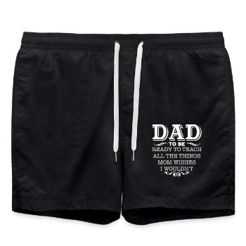 Father's Day Dad To Be - Swim Trunks - black - Front - AI Model Male 185 light (185cm)