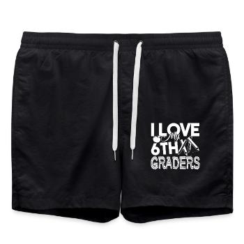6th Grade Teacher I Love My 6th Graders - Swim Trunks - black - Front - AI Model Male 185 light (185cm)
