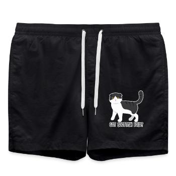 Got Scottish Fold Cat - Swim Trunks - black - Front - AI Model Male 185 light (185cm)