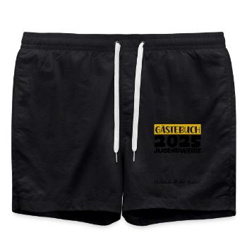 Jugendweihe 2025 Gästebuch Geschenk Mädchen Jungen - Badeshorts - Schwarz - Vorne - AI Model Male 185 light (185cm)