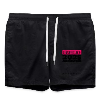 Jugendweihe 2025 Gästebuch Geschenk Mädchen Jungen - Badeshorts - Schwarz - Vorne - AI Model Male 185 light (185cm)