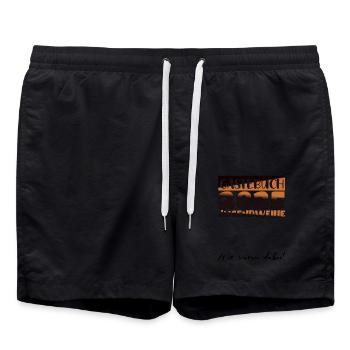 Jugendweihe 2025 Gästebuch Geschenk Mädchen Jungen - Badeshorts - Schwarz - Vorne - AI Model Male 185 light (185cm)