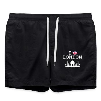 I Love London Taj Mahal Cool Paris France Drapeau - Short de bain - noir - Devant - AI Model Male 185 light (185cm)