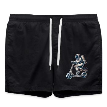 E-Scooter E-Roller Tretroller Astronaut - Badeshorts - Schwarz - Vorne - AI Model Male 185 light (185cm)