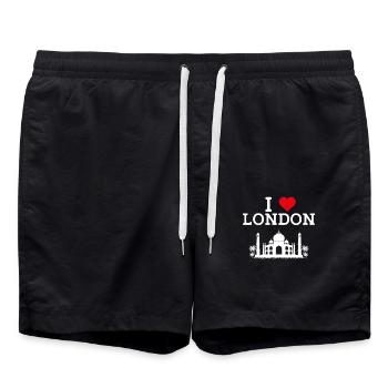 I Love London Taj Mahal Fun Cool Paris France Drapeau - Short de bain - noir - Devant - AI Model Male 185 light (185cm)
