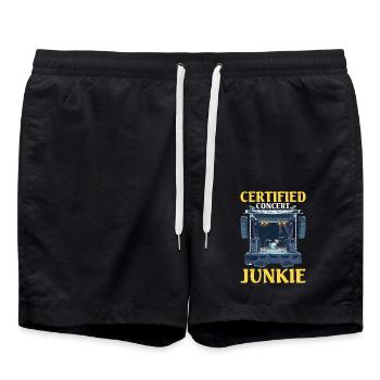 Certified Concert Junkie 14 - Badeshorts - Schwarz - Vorne - AI Model Male 185 light (185cm)