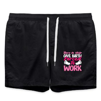 Hebamme Geboren Um Zu Helfen - Badeshorts - Schwarz - Vorne - AI Model Male 185 light (185cm)
