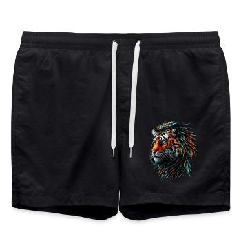 Drôle Tigre Art Animal Nature Faune Animaux Zoo - Short de bain - noir - Devant - AI Model Male 185 light (185cm)