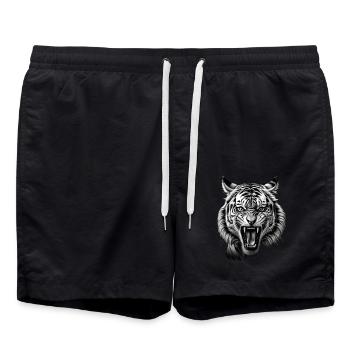 Drôle Tigre Art Animal Nature Faune Animaux Zoo - Short de bain - noir - Devant - AI Model Male 185 light (185cm)