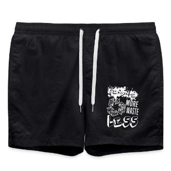 Earth Day Recycle More Waste Less - Swim Trunks - black - Front - AI Model Male 185 light (185cm)