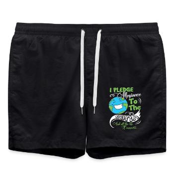 Earth Day Pledge Allegiance To Earth - Swim Trunks - black - Front - AI Model Male 185 light (185cm)