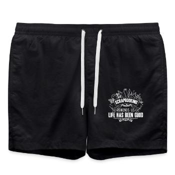 Scrapbooking Reminds Us Life Has Been Good - Swim Trunks - black - Front - AI Model Male 185 light (185cm)