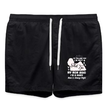 Shih Tzu Shirt My Mom Said I am A Baby - Swim Trunks - black - Front - AI Model Male 185 light (185cm)