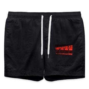Jugendweihe 2025 Gästebuch Geschenk Mädchen Jungen - Badeshorts - Schwarz - Vorne - AI Model Male 185 light (185cm)