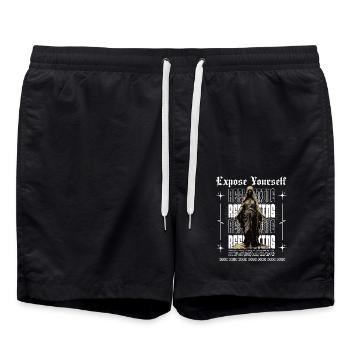Self-Reflection Expose Yourself Streetwear Urban - Swim Trunks - black - Front - AI Model Male 185 light (185cm)