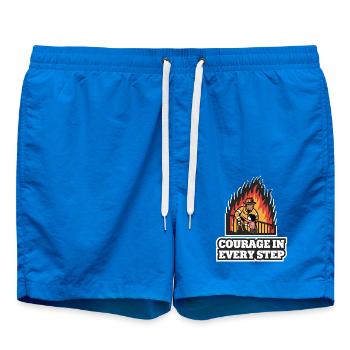 FIREFIGHTERS RESCUING PEOPLE - Swim Trunks - cobalt blue - Front
