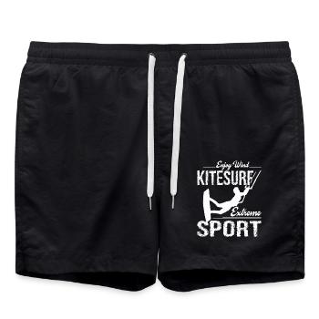 Kitesurfing Enjoy Wind Kitesurfing - Swim Trunks - black - Front - AI Model Male 185 light (185cm)
