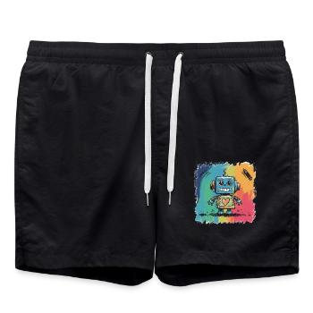 I'm A Friendly Robot Beep Boop - Badeshorts - Schwarz - Vorne - AI Model Male 185 light (185cm)