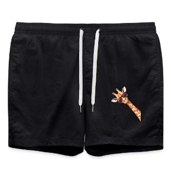 Lunettes de soleil girafe drôle - Short de bain - noir - Devant - AI Model Male 185 light (185cm)