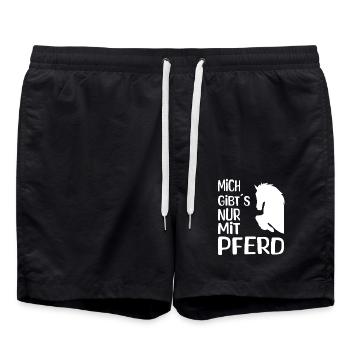 Je n’existe qu’avec un cheval - Short de bain - noir - Devant - AI Model Male 185 light (185cm)