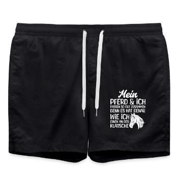 Mon cheval et moi - Short de bain - noir - Devant - AI Model Male 185 light (185cm)