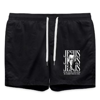 Jésus le chemin - Short de bain - noir - Devant - AI Model Male 185 light (185cm)