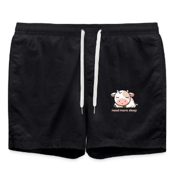 Conception paisible de la vache - Détendez-vous et détendez-vous - Short de bain - noir - Devant - AI Model Male 185 light (185cm)
