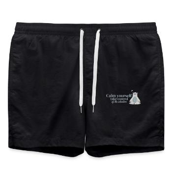 Motivationsbär Ours motivant - Short de bain - noir - Devant - AI Model Male 185 light (185cm)
