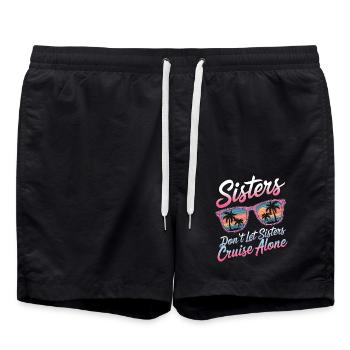 Kreuzfahrt Spruch Reise Schiffskreuzfahrt Geschenk - Badeshorts - Schwarz - Vorne - AI Model Male 185 light (185cm)