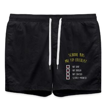 Schulbusfahrer Schulbus - Badeshorts - Schwarz - Vorne - AI Model Male 185 light (185cm)