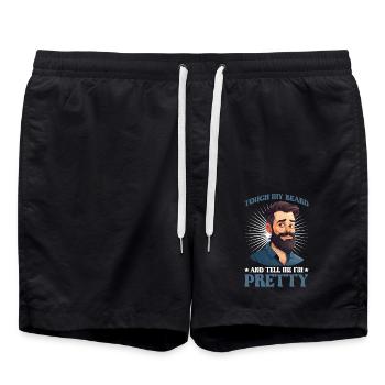 Touch My Beard And Tell Me I'm Pretty 12 - Badeshorts - Schwarz - Vorne - AI Model Male 185 light (185cm)