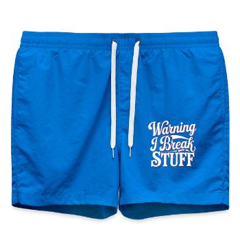 Warning I Break Stuff 22 - Badeshorts - Cobalt blue - Vorne