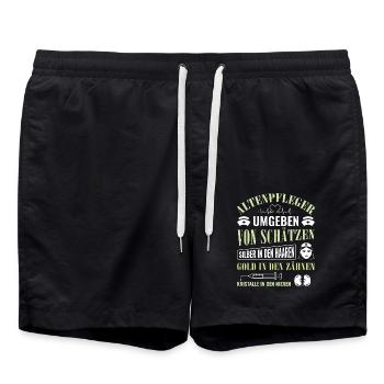 Altenpfleger Geschenk Altenpflege Pflegefachkraft - Badeshorts - Schwarz - Vorne - AI Model Male 185 light (185cm)