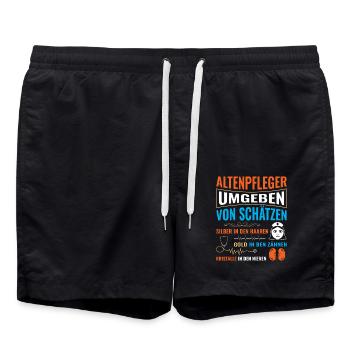 Altenpflege Pfleger Pflegepersonal Pflegekraft - Badeshorts - Schwarz - Vorne - AI Model Male 185 light (185cm)