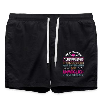Altenpfleger Geschenk Altenpflege Pflegefachkraft - Badeshorts - Schwarz - Vorne - AI Model Male 185 light (185cm)