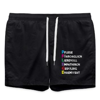 Altenpflege Pfleger Pflegepersonal Pflegekraft - Badeshorts - Schwarz - Vorne - AI Model Male 185 light (185cm)