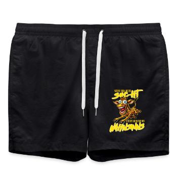 Girafe folle à la limite de la folie style bande dessinée - Short de bain - noir - Devant - AI Model Male 185 light (185cm)
