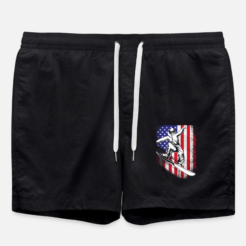 Snowboard Snowboard Vacances snowboard Snowboarders - Short de bain - noir