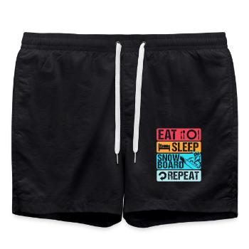 Snowboard Snowboarding Snowboard Holidays Snowboarders - Swim Trunks - black - Front - AI Model Male 185 light (185cm)