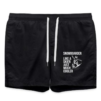 Snowboard Snowboarding Snowboardurlaub Snowboarder - Badeshorts - Schwarz - Vorne - AI Model Male 185 light (185cm)