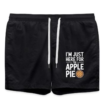 Apple Pie Saying Funny Apple Pie Gift - Swim Trunks - black - Front - AI Model Male 185 light (185cm)