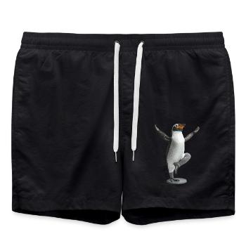 Pinguin - Badeshorts - Schwarz - Vorne - AI Model Male 185 light (185cm)