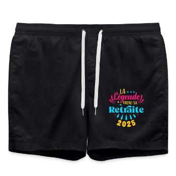 La Légende Prend Sa Retraite 2025 Cadeau Retraité - Short de bain - noir - Devant - AI Model Male 185 light (185cm)