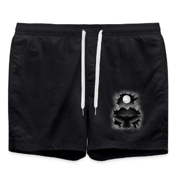 mystical Halloween Bird Raven Crow Raven - Swim Trunks - black - Front - AI Model Male 185 light (185cm)