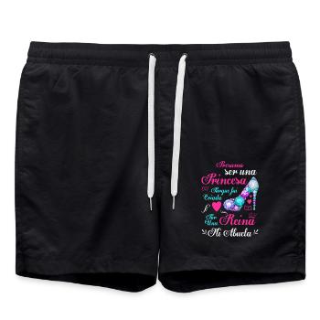Design Enkelin Geschenk Meine Großmutter ist eine Königin - Badeshorts - Schwarz - Vorne - AI Model Male 185 light (185cm)