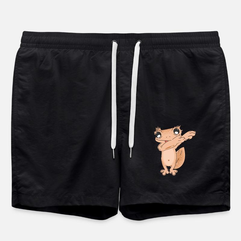 Dabbing kronengecko - Badeshorts - Schwarz