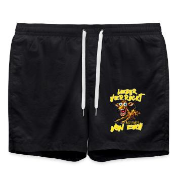 Giraffe Better crazy than one of you - Swim Trunks - black - Front - AI Model Male 185 light (185cm)