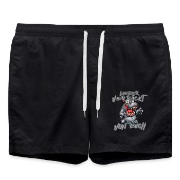 Verrücktes Nilpferd Lieber verrückt als einer von - Badeshorts - Schwarz - Vorne - AI Model Male 185 light (185cm)