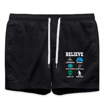 Verschwörung - Badeshorts - Schwarz - Vorne - AI Model Male 185 light (185cm)
